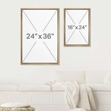 SIGNWIN Framed Canvas Print Wall Art Pastel Grunge Watercolor Gray Abstract Shapes Illustrations Modern Art Decorative Minimalism for Living Room, Bedroom, Office - 24"x36" Natural