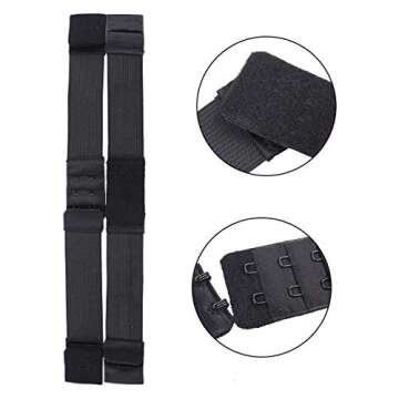 Leeven 5Pcs Adjustable Elastic Bands for Sewing Black Wig Elastic Band with Hooks Adjustable Wig Str...