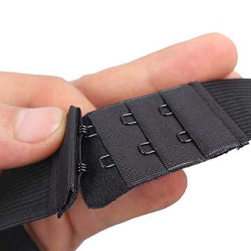 Leeven 5Pcs Adjustable Elastic Bands for Sewing Black Wig Elastic Band with Hooks Adjustable Wig Straps Elastic Band for Bra/Wigs Lace Closure Lave Frontal 30mm (1.18 Inch)