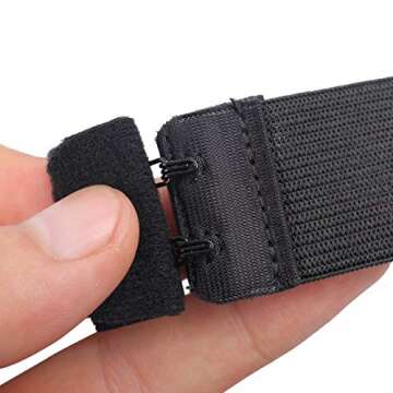 Leeven 5Pcs Adjustable Elastic Bands for Sewing Black Wig Elastic Band with Hooks Adjustable Wig Straps Elastic Band for Bra/Wigs Lace Closure Lave Frontal 30mm (1.18 Inch)