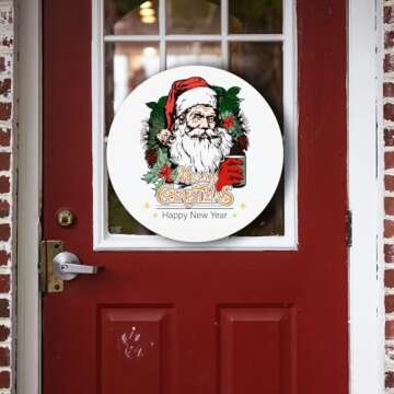 OLYCRAFT 2Pcs 8.7x11 Inch Santa Claus Self-Adhesive Silk Screen Printing Stencil Merry Christmas Mesh Stencils Christmas Theme Reusable Mesh Stencils Transfer for DIY T-Shirt Fabric Painting