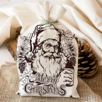 OLYCRAFT 2Pcs 8.7x11 Inch Santa Claus Self-Adhesive Silk Screen Printing Stencil Merry Christmas Mesh Stencils Christmas Theme Reusable Mesh Stencils Transfer for DIY T-Shirt Fabric Painting