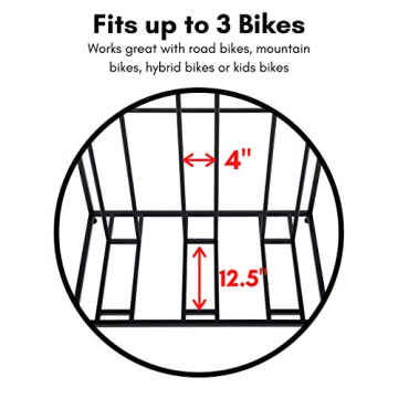 BIRDROCK HOME Bike Rack for 3 Bikes - Durable & Space-Saving