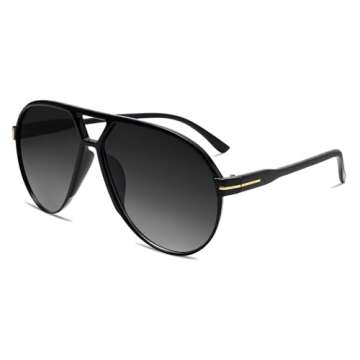 GUVIVI Retro Aviator Sunglasses for Stylish UV Protection