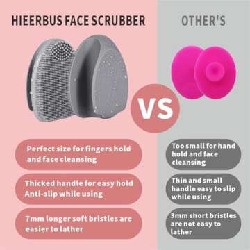 HieerBus Silicone Face Scrubber,2 Pack Face Scrubber for Women Men, Manual Face Exfoliator Brushes S...