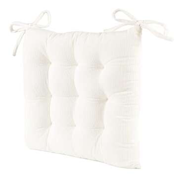 HLOVME Corduroy Chair Cushion with Ties Ultra Soft Warm Floor Cushion for Kids Reading Nook Comforta...