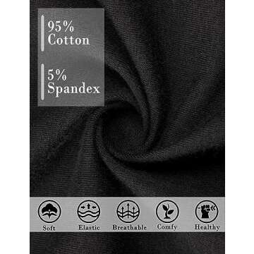 POKARLA Womens Cotton Underwear High Waisted Full Coverage Underpants Soft Breathable Postpartum Panties Stretch Briefs Black