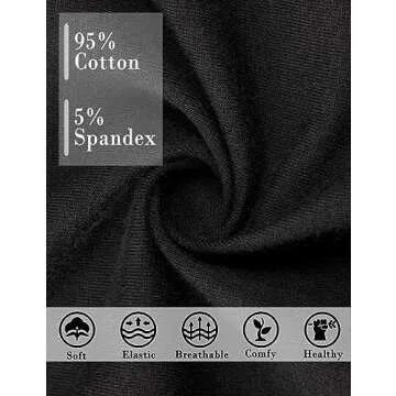 POKARLA Womens Cotton Underwear High Waisted Full Coverage Underpants Soft Breathable Postpartum Panties Stretch Briefs Black