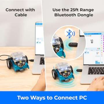 Makeblock mBot Robot Kit with Dongle, 25ft Range Bluetooth Conection, STEM Projects for Kids Ages 8-...