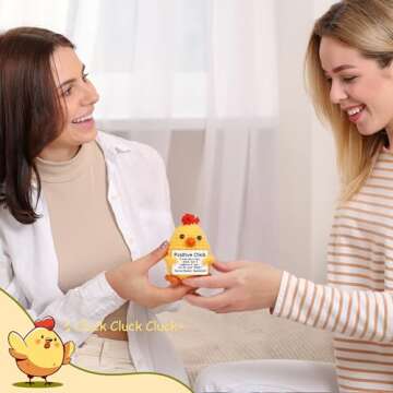 Mini Positive Crochet Animals Chicken Valentines Day Gifts for Kids Her Easter Gifts for Kid Emotional Inspirational Support Handmade Positive Chick for Friend Sister Daughter Birthday Gift Desk Decor