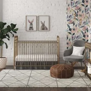 Stylish Little Seeds Ivy Metal Crib in Gold for Babies