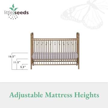 Little Seeds Monarch Hill Ivy Metal Crib, Gold
