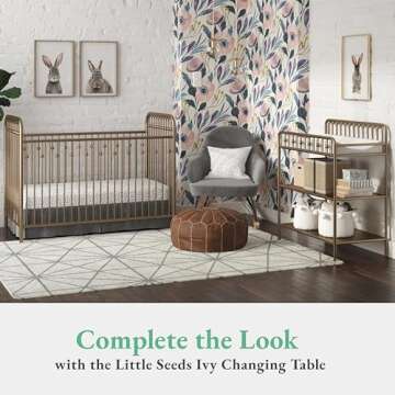 Little Seeds Monarch Hill Ivy Metal Crib, Gold