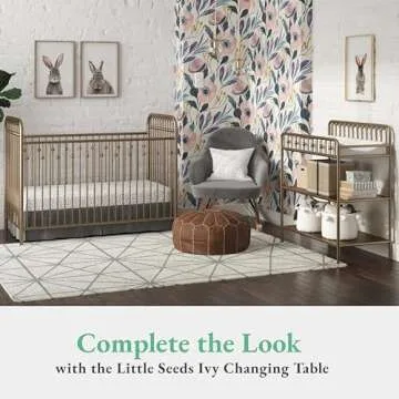 Stylish Little Seeds Ivy Metal Crib in Gold for Babies