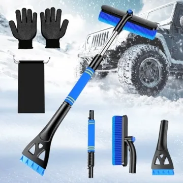 COFSODI Car Windshield Ice Scraper With Snow Brush, Snow Removal Squeegee For Automotive, Exterior D...
