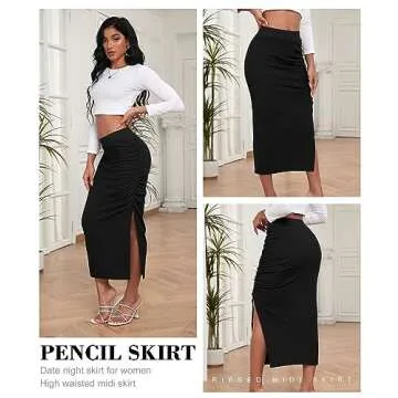 Stylish EARKOHA Pencil Midi Skirt for Women 2024