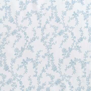 Laura Ashley - Standard Pillowcase Set, Breathable Percale Cotton Bedding, Floral Home Decor (Victoria Blue, 2 Piece)
