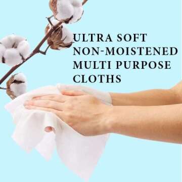 Disposable Dry Wipes, 100 Pack – Ultra Soft Non-Moistened Cleansing Cloths for Adults, Incontinence, Baby Care, Makeup Removal – 9.5" x 13.5" - Hospital Grade, Durable – by ProHeal