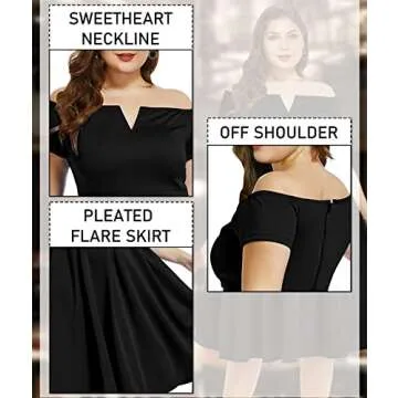 LALAGEN Plus Size Vintage Party Cocktail Swing Midi Dress