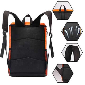 SEEHONOR Insulated Cooler Backpack Leakproof Soft Cooler Bag Lightweight Backpack Cooler for Lunch Picnic Fishing Hiking Camping Park Beach, 25 Cans