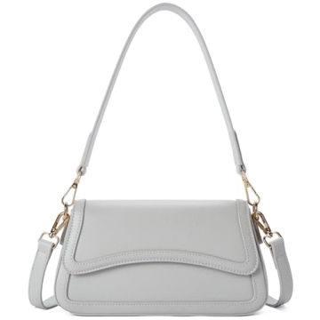Telena Grey Vegan Leather Shoulder Bag - Stylish and Versatile