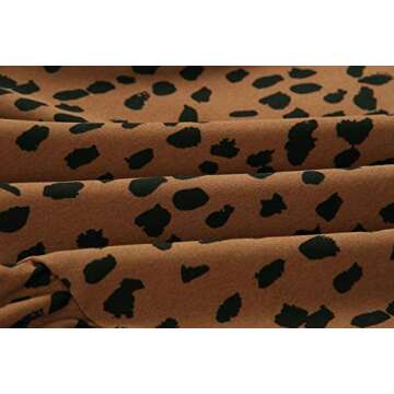 Angashion Women's Tops Casual Floral Print Cap Sleeve Ruffle Neck Loose Babydoll Shirt Blouse Tunic Top Brown M