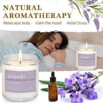 6 Pack Lavender Scented Candles Gift Set
