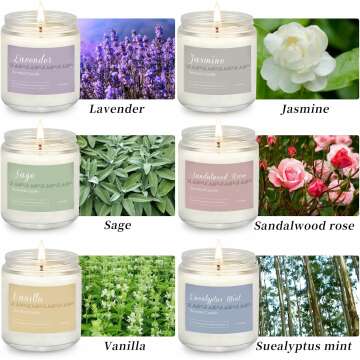 6 Pack Lavender Scented Candles Gift Set