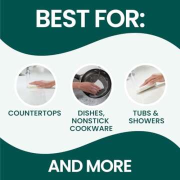 Scotch-Brite Greener Clean Non-Scratch Scrub Sponge, Sponge for Washing Dishes, Cleaning Kitchen, Superior Performance and Made with Sustainable Materials, Dishwasher Safe, 3 Scrub Sponges