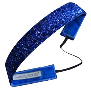 Sweaty Bands Womens Girls Headband - Non-Slip Velvet-Lined Sparkly Hairband - Viva Diva Royal Blue 1...