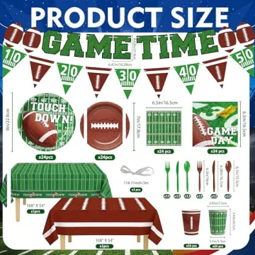 196PCS Football Party Decorations Set for Game Day Celebrations