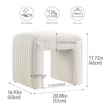 Stylish Modern Boucle Vanity Stool Chair for Any Room