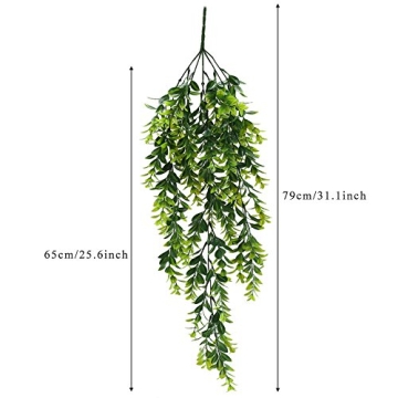 HUAESIN 2pcs Fake Hanging Plants 2.6ft Faux Ivy Vines
