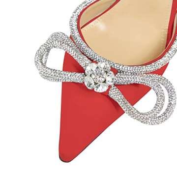 Luxury Red Heeled Sandals with Crystal Embellishments