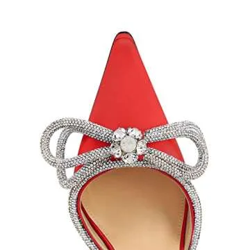 Luxury Red Heeled Sandals with Crystal Embellishments