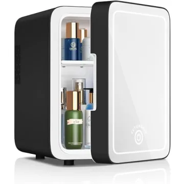 Cutieworld Mini Fridge LED Mirror Cooler Warmer for Skincare & Beauty