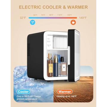 Cutieworld Mini Fridge LED Mirror for Skincare & Beauty