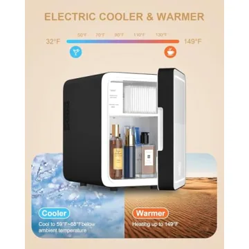 Cutieworld Mini Fridge LED Mirror for Skincare & Beauty