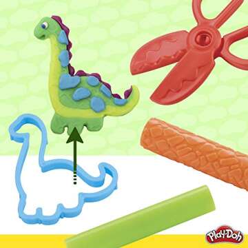 Play-Doh Dinosaur Theme 13-Pack of Non-Toxic Modeling Compound with 2 Cutter Shapes, 2 Roller Tools, and Scissors (Amazon Exclusive)
