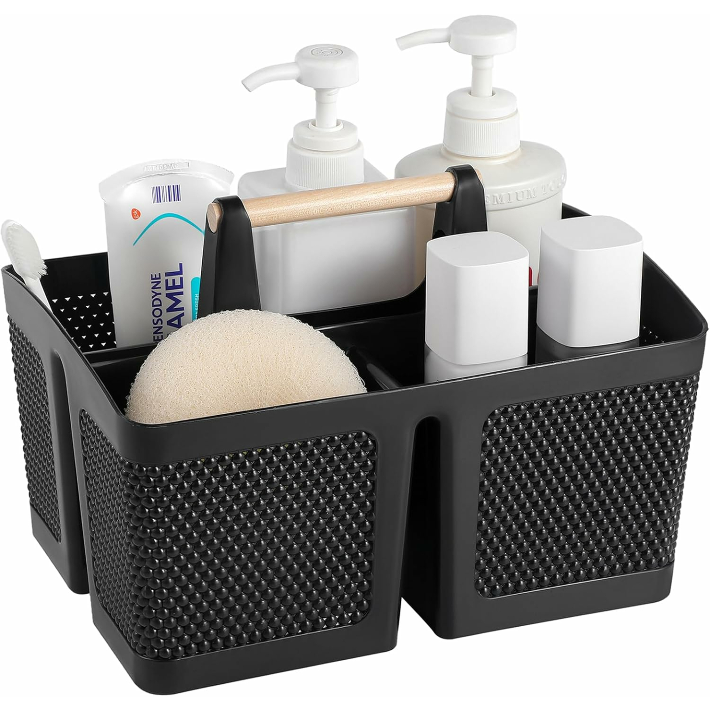 Black Portable Shower Caddy - Dorm & Bathroom Organizer