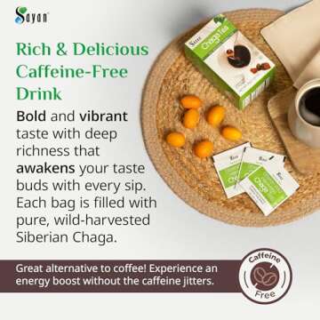 Sayan Siberian Chaga Mushroom Tea 1.05 Oz / 30g – 20 Unbleached Bags, Wild Harvested Organic Antio...
