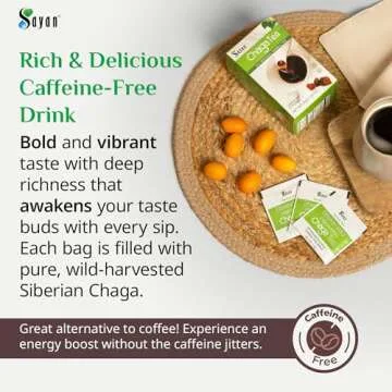 Sayan Siberian Chaga Mushroom Tea 1.05 Oz / 30g – 20 Unbleached Bags, Wild Harvested Organic Antio...