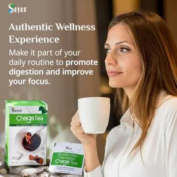 Sayan Siberian Chaga Mushroom Tea 1.05 Oz / 30g – 20 Unbleached Bags, Wild Harvested Organic Antioxidant No Caffeine. Raw and Extract Blend. Immune, Digestion Support. Detox, Focus Energy Boost