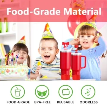 Cute YAYAYOUNG Stanley Cup Accessories Red Silicone Set