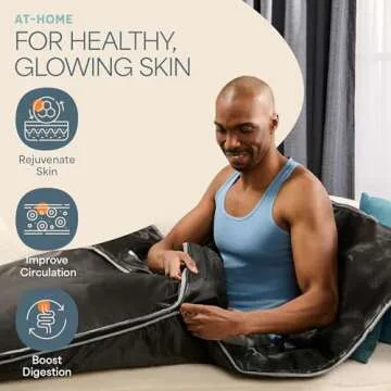 LifePro Sauna Blanket for Detoxification - Portable Far Infrared Sauna for Home Detox Calm Your Body and Mind Large Black
