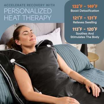 LifePro Sauna Blanket for Detoxification - Portable Far Infrared Sauna for Home Detox Calm Your Body and Mind Large Black