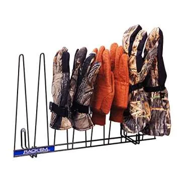 Rack'Em Glove Drying Rack - Wall Mount Dryer Racks for Hats, Gloves, Socks - Mitten Tree - 4 Pair Mo...