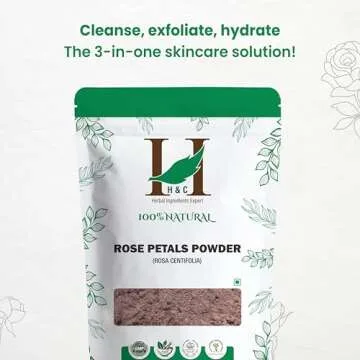 H&C 100% Pure Rose Petals Powder for Natural Beauty