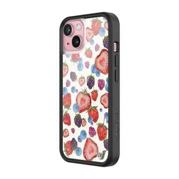 Wildflower Cases - Fruit Tart Case, Compatible with Apple iPhone 15 | Berries, Fruit, Cute, White, T...