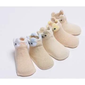 GZMM® Newborn Baby Organic Cotton Socks 5 Pairs Pack For 0-24months Infant Toddler